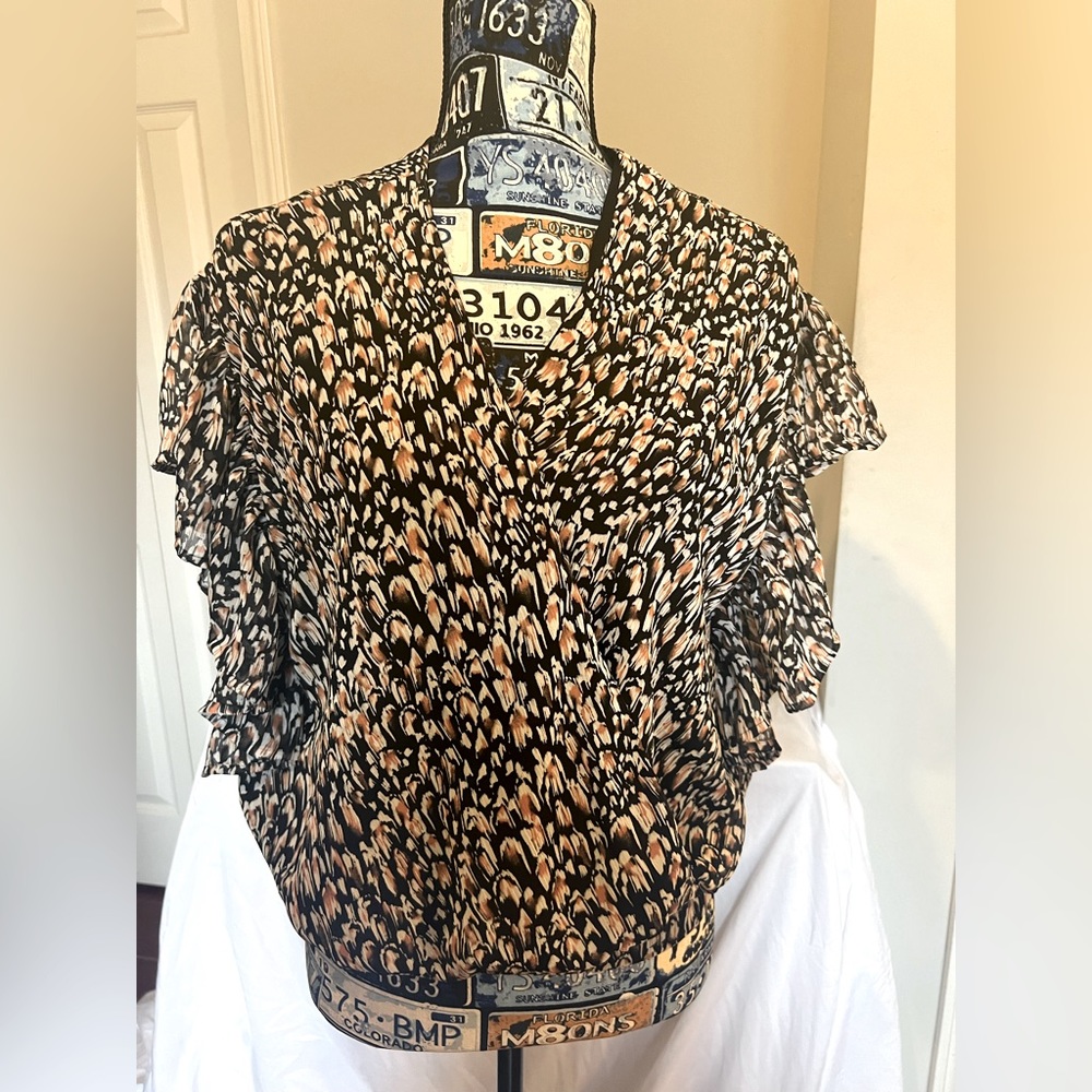 Brand new express flounce flutter sleeve blouse